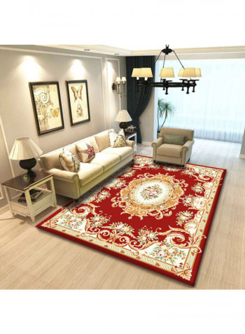 Floral Pattern Anti-Slip Floor Rug Multicolour 140x200cm