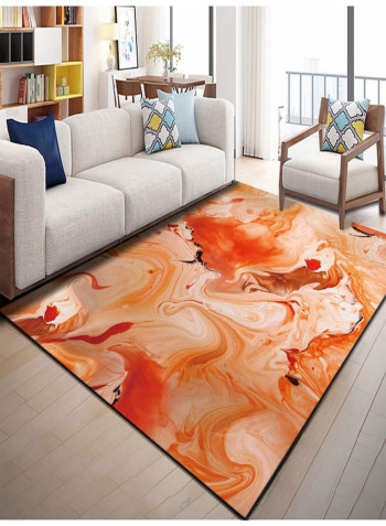 Creative Abstract Print Soft Bedroom Home Linen Mat Orange 140x200cm