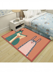 Cute Animal Pattern Foldable Carpet Multicolour 120x160cm
