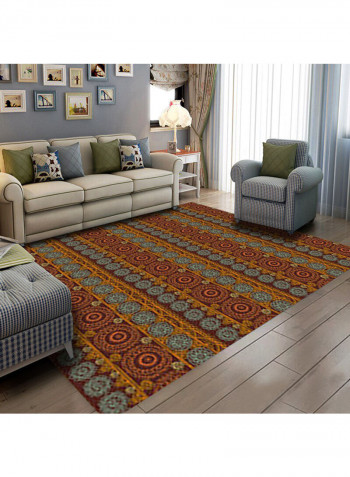 Geometric Pattern Nordic Style Rug Brown/Blue/Yellow 120x160cm