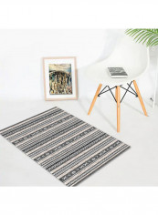 Stripped Room Rug Grey/White 120x160cm