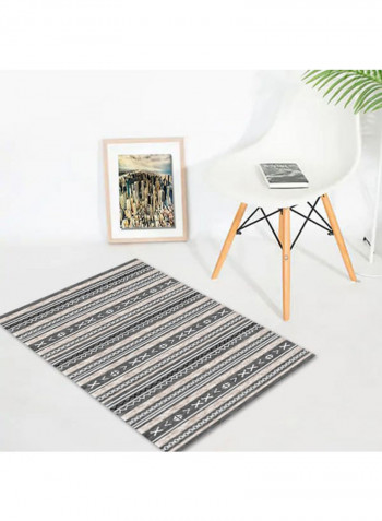 Stripped Room Rug Grey/White 120x160cm