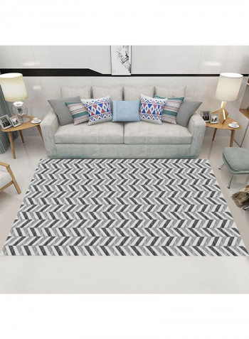 Geometric Pattern Living Room Rug Grey/White/Black 120x160cm