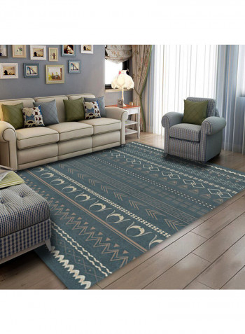Anti-Slip Simple Design Rug Blue/Beige/White 120x160cm