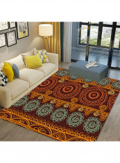 Nordic Pattern Printed Area Rug Brown/Yellow/Blue 120x160cm