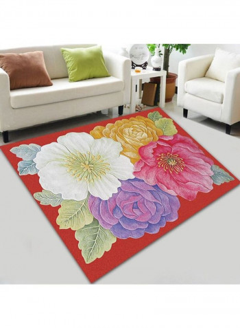 Modern Simple Floral Non-Slip Living Room Carpet Multicolour 140 x 200cm