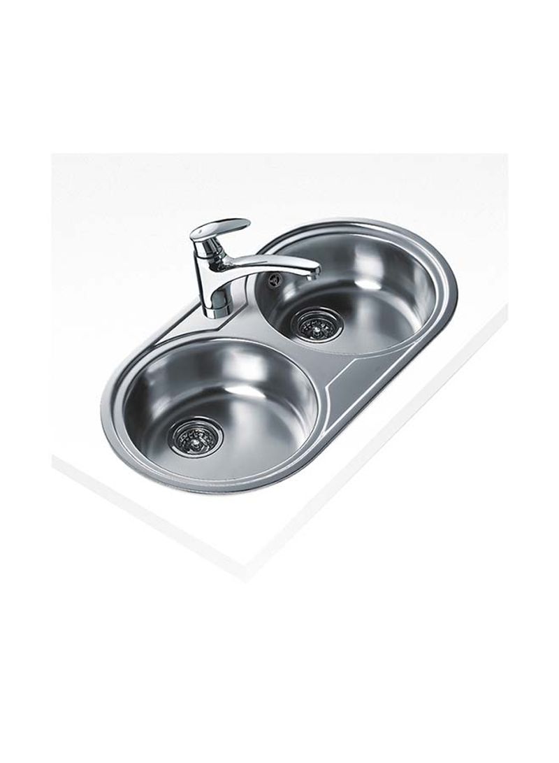 Dr-80 2B Inset Stainless Steel 2 Bowls Sink Stainless Steel 840x440x140mmmm