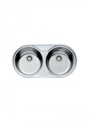 Dr-80 2B Inset Stainless Steel 2 Bowls Sink Stainless Steel 840x440x140mmmm