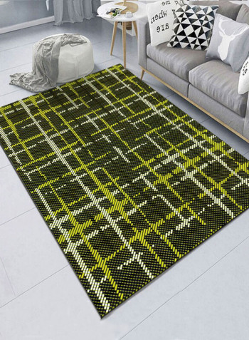 Simple Geometric Pattern Anti-Slip Soft Carpet Green 140 x 200cm