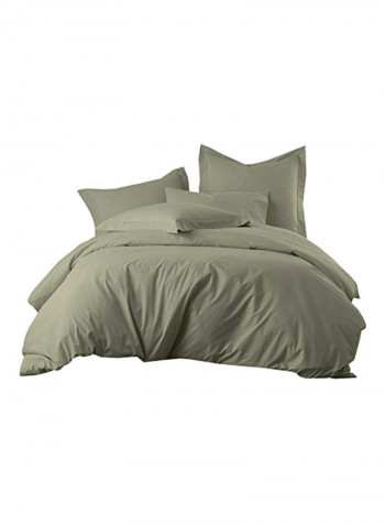 3-Piece Cotton Blend Duvet Cover Set Sage King