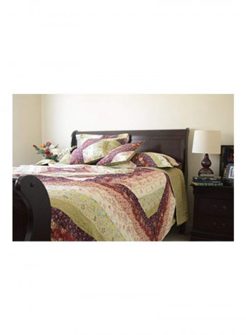 5-Piece Floral Garden Cotton Patchwork Quilt Set Multicolour Twin