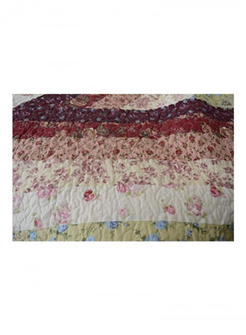 5-Piece Floral Garden Cotton Patchwork Quilt Set Multicolour Twin