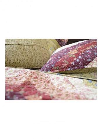 5-Piece Floral Garden Cotton Patchwork Quilt Set Multicolour Twin
