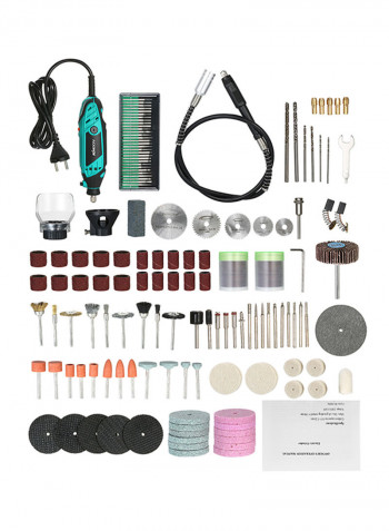 195-Piece Power Tools Electric Mini Drill Rotary Grinder Polishing Set Multicolour 25.5x7x20centimeter