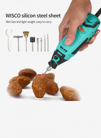 195-Piece Power Tools Electric Mini Drill Rotary Grinder Polishing Set Multicolour 25.5x7x20centimeter