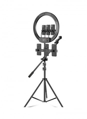 3-Piece Phone Clip Selfie Photography Ring Light Set Black