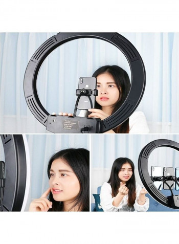 3-Piece Phone Clip Selfie Photography Ring Light Set Black