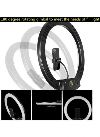 3-Piece Phone Clip Selfie Photography Ring Light Set Black