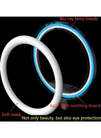 3-Piece Phone Clip Selfie Photography Ring Light Set Black