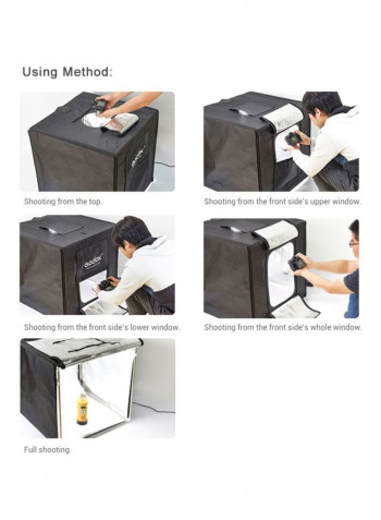LED Mini Photography Studio Shooting Tent 40x40x40centimeter Black