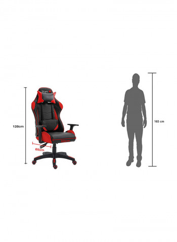 High Back Ergonomic Swivel Gaming Chair With Pu Leatherett Red 50cm