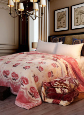 Soft Floral Pattern Bed Blanket Cotton Multicolour 200x230centimeter