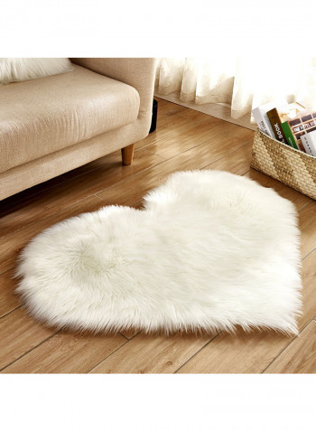 Anti-Skid Heat Shaped Soft  Rug White L