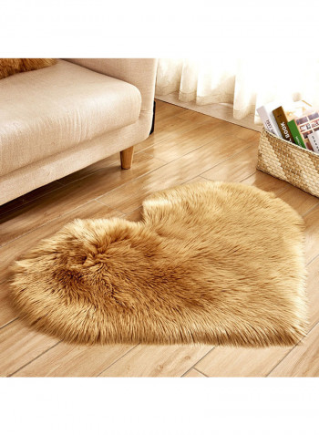 Heart Shaped Floor Mat Brown L