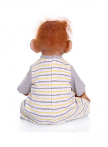 Reborn Lifelike Monkey Doll with Stripe T-shirt 40x14x19cm