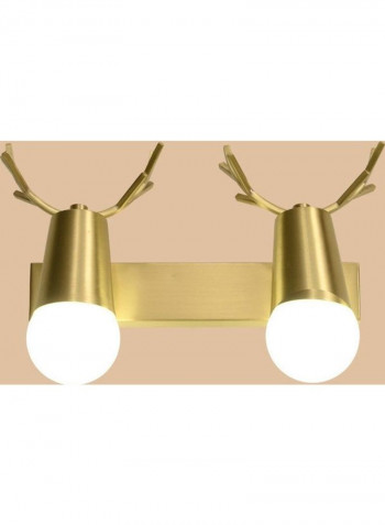 Double Heads  Copper Antler Wall Light Gold