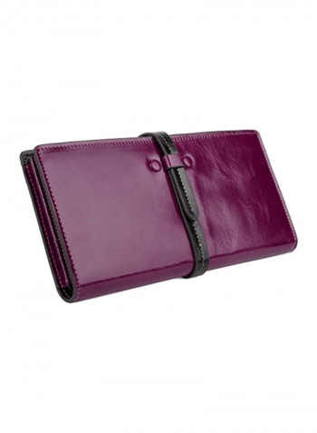 Leather Wallet Purple/Black