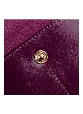 Leather Wallet Purple/Black