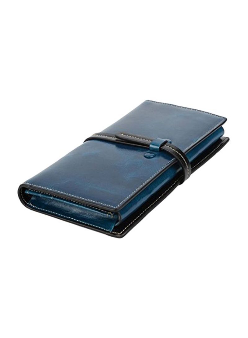 Oil Finish Leather Wallet Blue