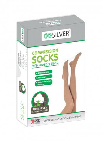 Maternity Panty Hose Compression Socks, Class 1 (18-21 Mmhg) Closed Toe Flesh