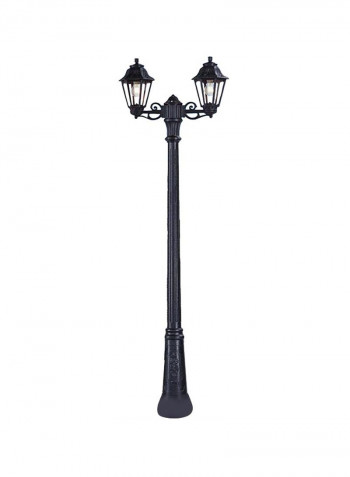 Double Head Outdoor Floor Lamp Black 2250x610x245millimeter