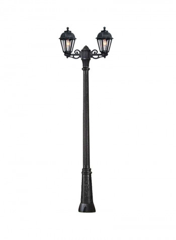 Double Head Outdoor Floor Lamp Black 610x2100millimeter