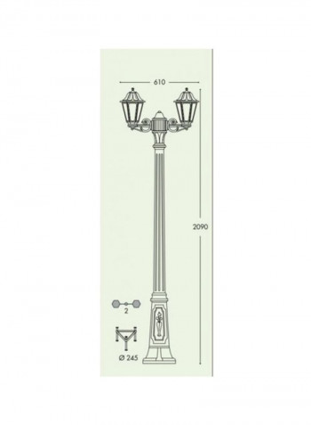 S20 Anna Waterproof Garden Lantern White 2090x220x610millimeter