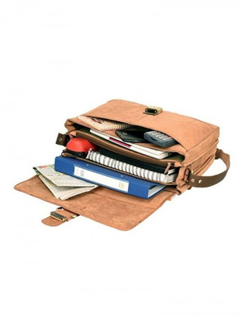 Genuine Hunter Leather Crossbody Bag Brown
