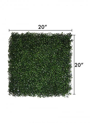 4-Piece Artificial Boxwood Ficus Greenery Mat Set Green