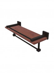 Montero Collection Wood Shelf Towel Holder Brown/Black 16inch