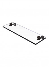 Vanity Beveled Edges Glass Shelf Clear/Black 16inch