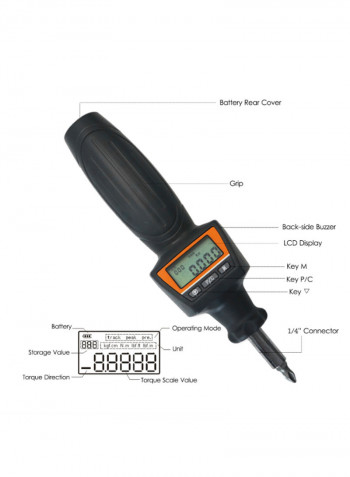 Mini Digital Torque Screwdriver Black 18centimeter