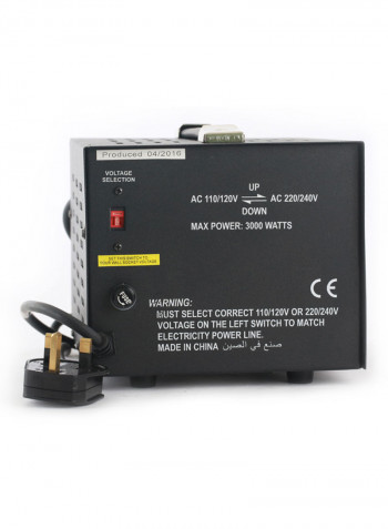 AC To AC Dual Voltage Converter Black 3000watts