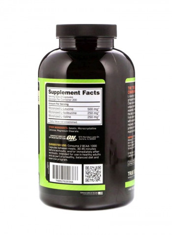 BCAA Dietary Supplement - 400 Capsules