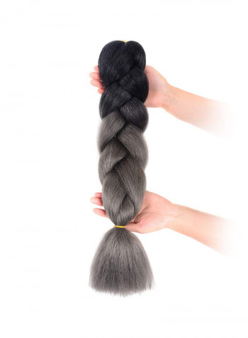 5-Piece Twist Braided Hair Extension Dark Grey 24inch