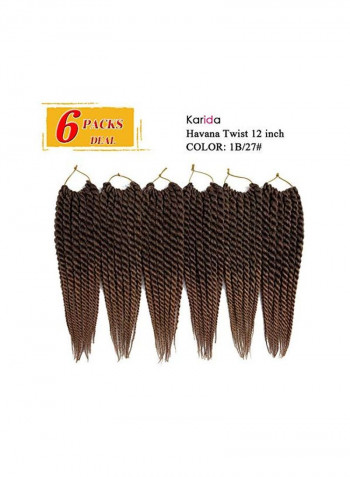 6-Piece Senegalese Havana Twist Crochet Hair Extension 1B/30 12inch