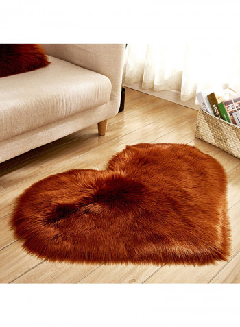 Anti-Skid Heat Shaped Soft  Rug Brown L