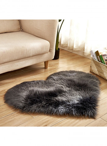 Heart Shaped Floor Mat Black L