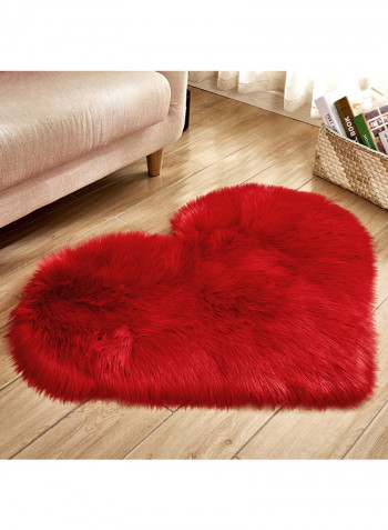Heart Shaped Floor Mat Red L