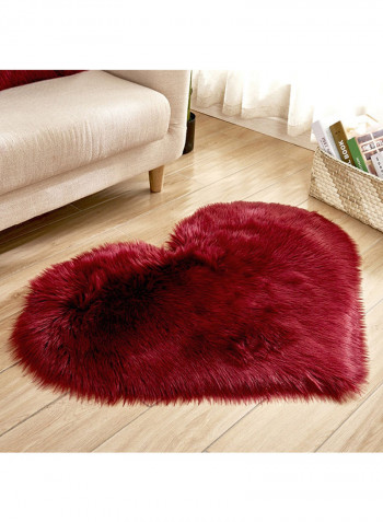 Heart Shaped Floor Mat Red L